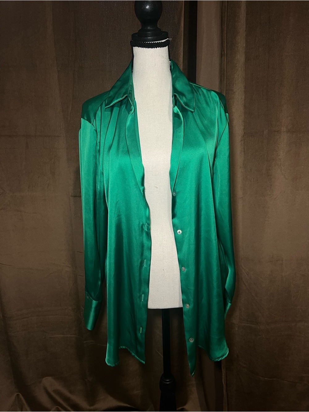 Zara Satin Button-Up Blouse